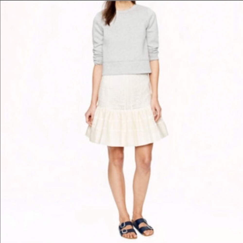 Cream drop waist skirt